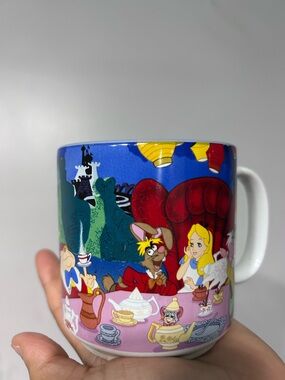 Disney Alice in Wonderland Blue Red Yellow White Ceramic Coffee Mug